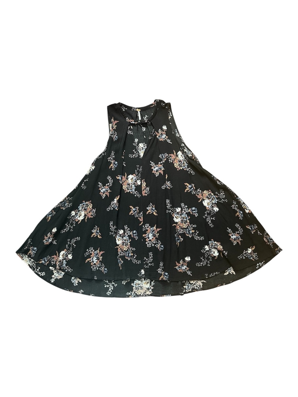 Free People Tree Swing Floral Fairy Boho Whimsygoth Mini Dress Pockets Blk SZ XS - Picture 7 of 10